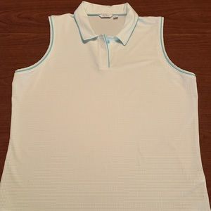 Lady Hagen Light Blue & White patterned XXL sleeveless Golf Shirt